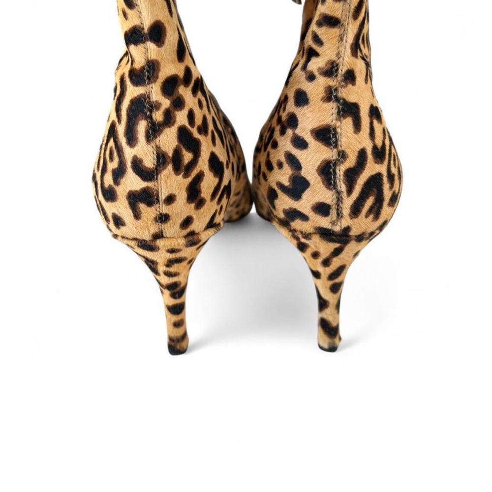 Halogen Nordstrom Leopard Calf Hair Pointed Toe Ankle Booties - 8M - Picture 4 of 6